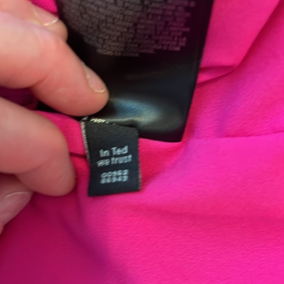 Ted Baker London Torryia Ruffle magenta dress with pockets Size 3/US 8 - Picture 11 of 15